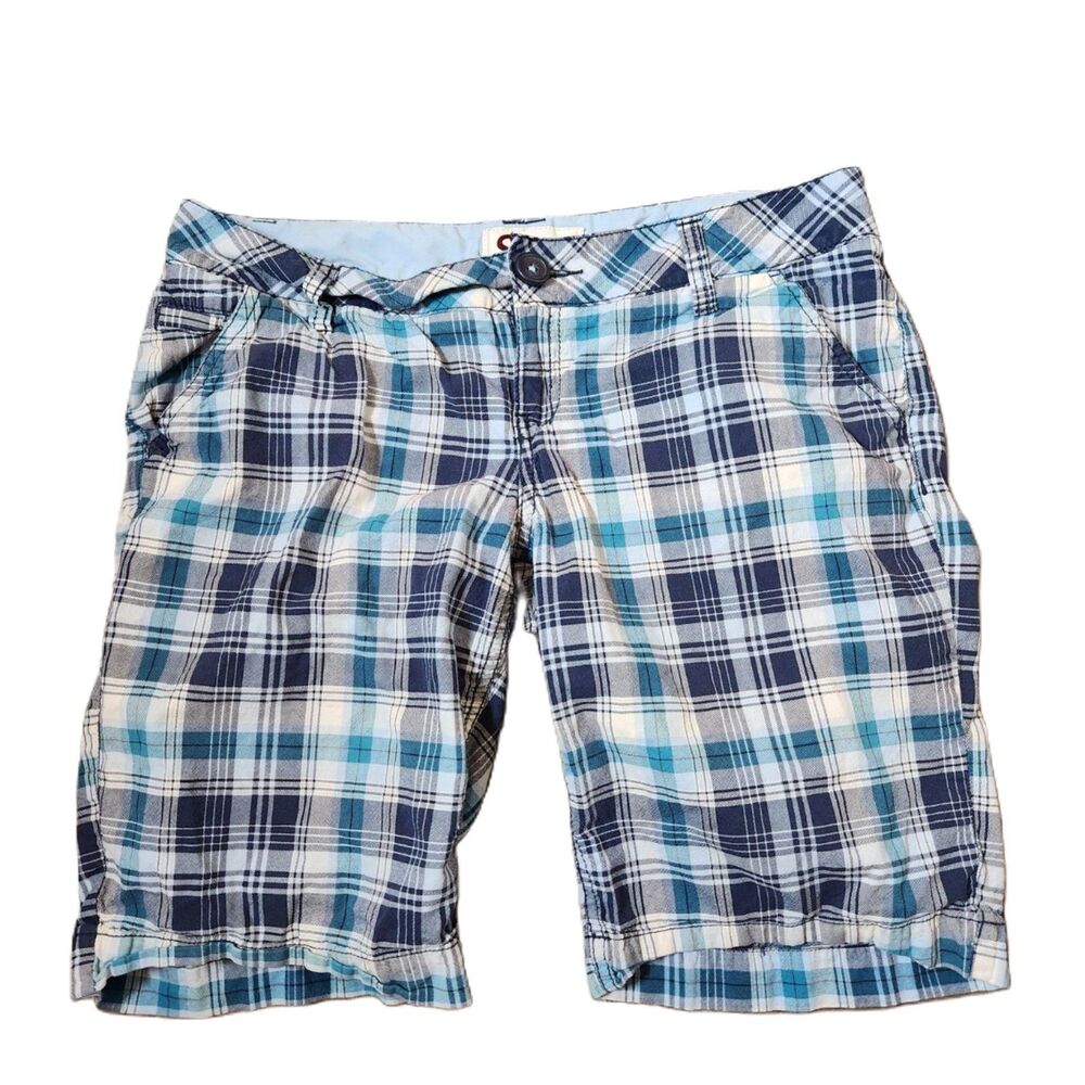 SO Juniors Size 7 Plaid Shorts Blue Casual